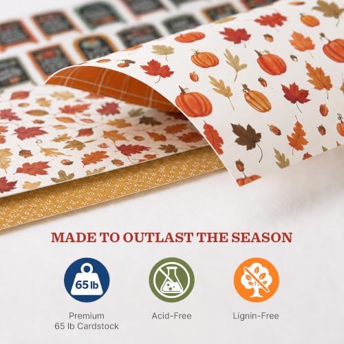 Echo Park Fall Collection Kit, Scrapbook Paper & Sticker Set - Image 6