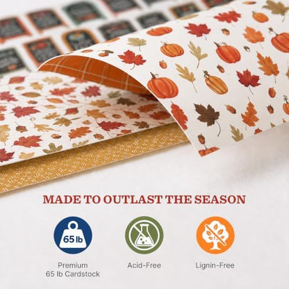 Echo Park Fall Collection Kit, Scrapbook Paper & Sticker Set - Image 6