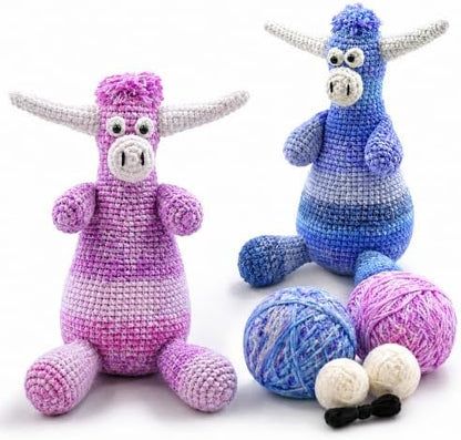 Beginner Crochet Kit for Adults, Highland Cow Crochet Amigurumi Craft Kit by Unknown