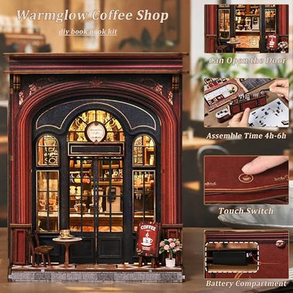 ISSEVE Book Nook Kit, Miniature Booknook Kits Dollhouse Bookshelf Décor - Image 4