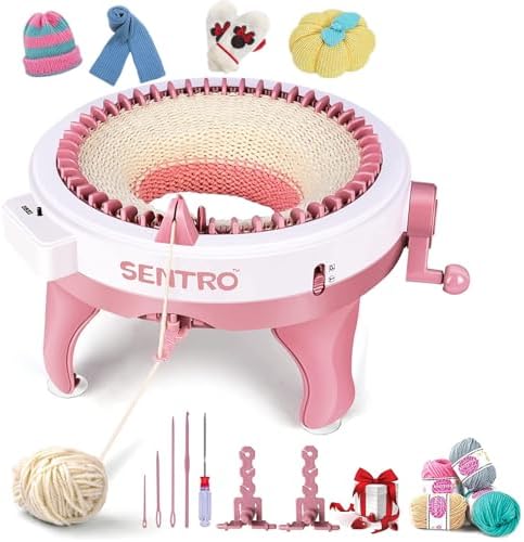SENTRO Knitting Machine 48 Needles, Smart Circular Knitting Machine, Double Knitting Loom Machine for Adults Beginners,DIY Knitting Board Rotating Machine for Hat, Scarves, Socks by SENTRO%C2%AE