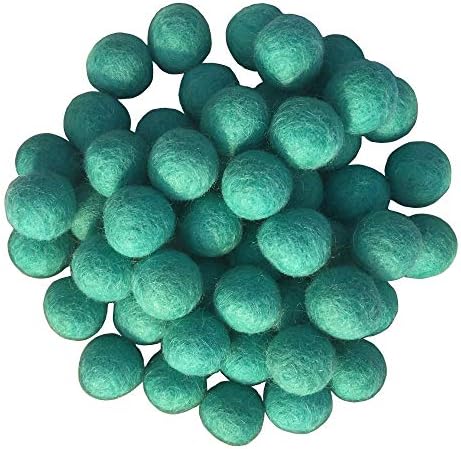 Elaine Room 2cm 20mm Wool Felt Balls Beads 100% Natural Wool Felting Woolen Felted Fabric for Home Decor Dream Catcher DIY Garland Crafts Handcrafts Project DIY (Mint 50pcs) by Elaine+Room