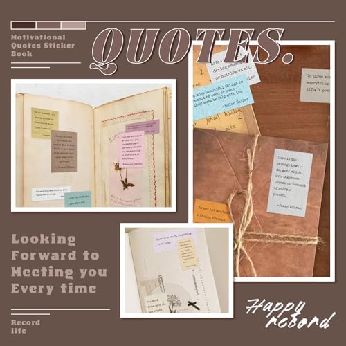 Bomichi Scrapbook Supplies - 24 Sheets 246 Pcs Word Quote Stickers, Junk Journal Supplies for Scrapbooking, Bullet Journal, DIY Craft Card Making - Image 2