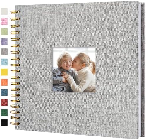 10"x10" Scrapbook Photo Album Linen Cover 20 Sheets 40 Pages White Paper by Hiwhy