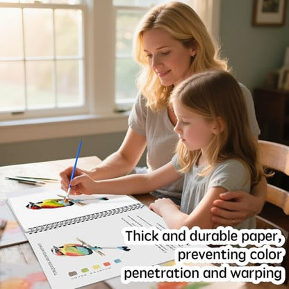 SLWBZ Watercolor Workbook Birds, 15 Different Patterns of Original DIY Designs, Beginner-Friendly Watercolor Workbooks, (Birds, Without Palette) - Image 5