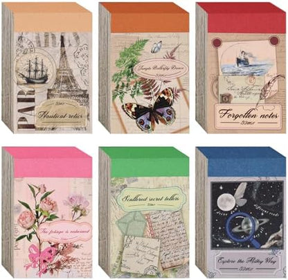 300Pcs Washi Stickers in 6 Mini Books, Vintage Nature Junk Journal Supplies by Unknown