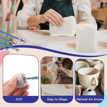 Yoonotee 2.2 Lbs Air Dry Clay for Adults with 26 Pcs Sculpting Tools Kit - Image 3