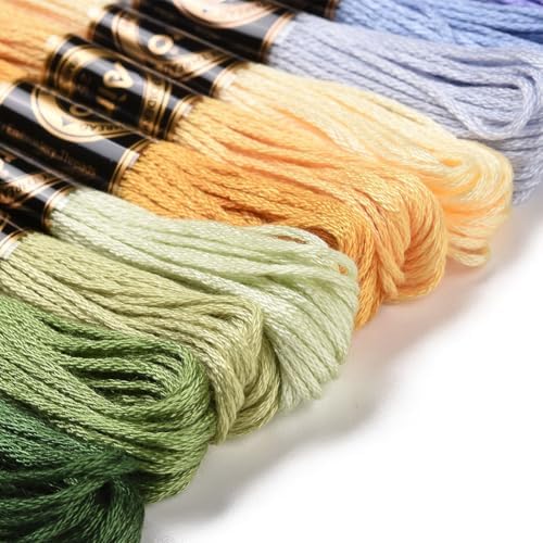 12 Skeins Purple Green Embroidery Floss Threads for Sewing Making - Image 3