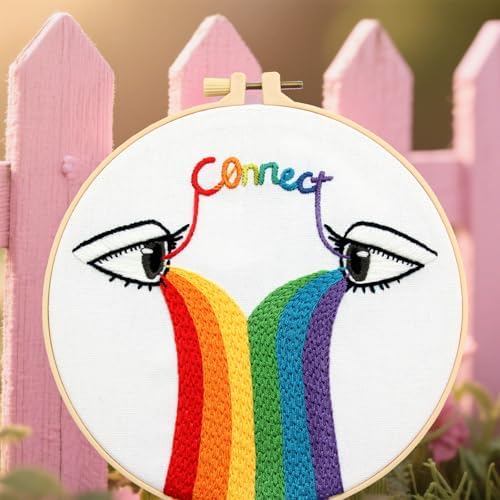 Crafmanoe Hand Embroidery Kits for Beginners Adults, LGBT Embroidery Starter Kit, Stamped Cross Stitch Kits for Beginners Adult Craft Kits for Women, Entire Set of Embroidery Supplies & Video Tutorial - Image 7