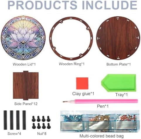 DIY Diamond Painting Fruit Bowl Storage Box, Lotus Water Diamond Decorated Tray Handicraft Set, for Desktop Item Storage, Multifunctional Creative Craft Gift - Image 3