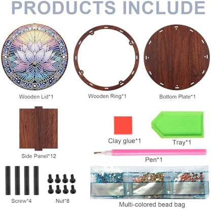 DIY Diamond Painting Fruit Bowl Storage Box, Lotus Water Diamond Decorated Tray Handicraft Set, for Desktop Item Storage, Multifunctional Creative Craft Gift - Image 3