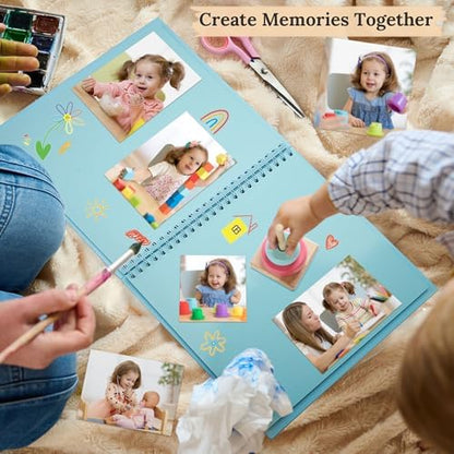 Polaroid Scrapbook Photo Album 7"x7" 20 Sheets 40 Pages Kraft Paper Blue - Image 3