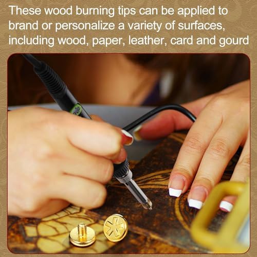 Lothee 43 Pcs Wood Burning Tips Kit, Wood Burning Letters Numbers Alphabet Stamps Stencils Templates for Stippling Embossing Branding Crafts Personalization Tools Gift for Dad(Different Shape) - Image 5