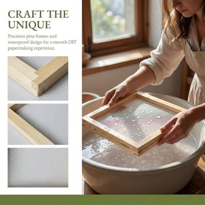 Leemeexaa 8pcs Wooden Paper Making Frame Kit 5 x 7 Inch Paper Making Screen Deckle for Paper Making Handmade Paper Making DIY Craft Classroom Handicraft Project Art Projects (8) - Image 4