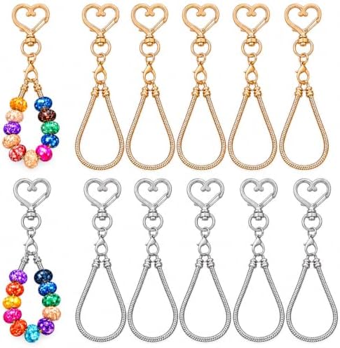 10PCS Beadable Keychain Bars Mixed Color Chain Keychains Key Chain Making Kit by PIPITREE