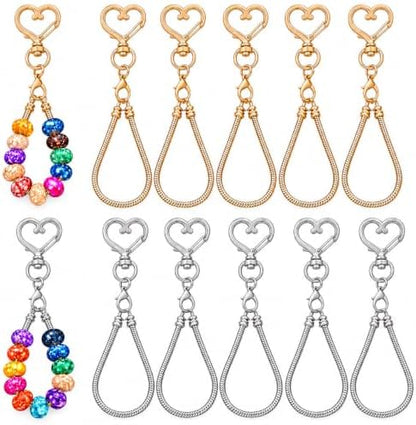 10PCS Beadable Keychain Bars Mixed Color Chain Keychains Key Chain Making Kit by PIPITREE