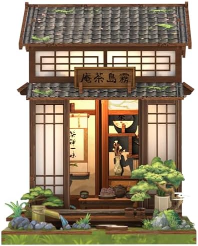 Cutefun Book Nook Kit - DIY Miniature House Kit for Adults, Teens and Beginners, Japanese Tea Room Booknook Tiny House Bookshelf Decor 3D Wooden Puzzles, Gifts for Friends and Family (Tea House) by Cutefun