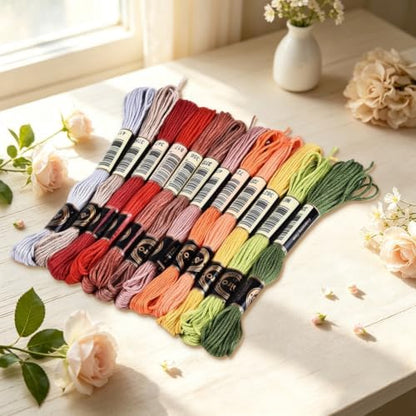 12 Skeins 105 Yards Multi Color Cross Stitch Thread for Bracelets - Image 4