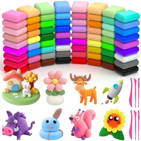Ainiv Air Dry Clay Kit, 72 Colors DIY Model Magic Clay for Kids by Ainiv
