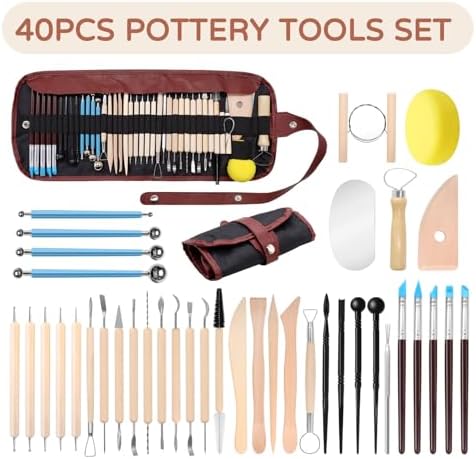 VIBRATITE 10LB Air Dry Clay with 40PCS Pottery Tools, White Modeling Clay - Image 2