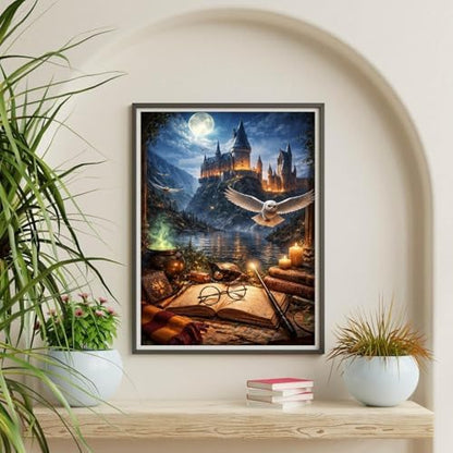 Castle Paint by Numbers Kit for Adults Framed Canvas 12X16in, Frameworkless - Image 5
