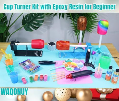Cup Turner for Tumblers,Tumbler Turner Machine for Epoxy Cup,Tumbler Cup Spinner for Crafts Tumbler,Cuptisserie Cup Turner Spiner Tumbler Turner Kit,Epoxy Tumbler Kit Cup Spinner Turner (Black-1X) - Image 5