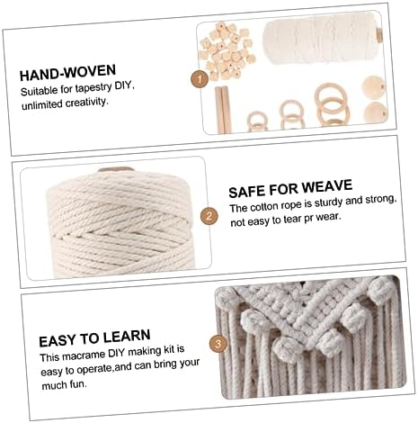 SOLUSTRE DIY Macrame Tapestry Craft Kit Macrame Cords Beads Rings for Adults Beginners Wall Hanging Projects Handmade Craft Supplies - Image 5