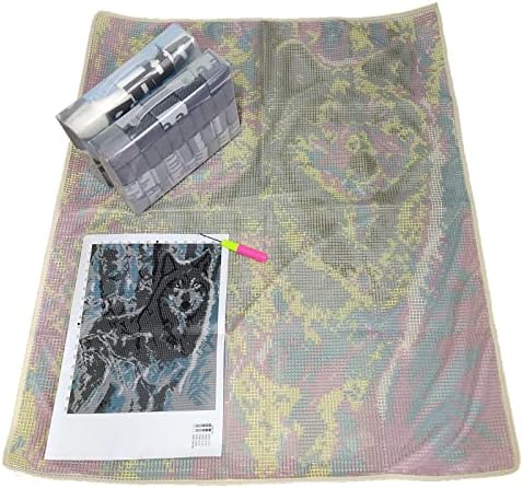 ZFFLYH Large Latch Hook Kits for Adults Rug, 3D Tapestry Yarn Needlework Cushion Making Crafts, Snow Wolf (43X34.5Inch/109X88cm) - Image 3