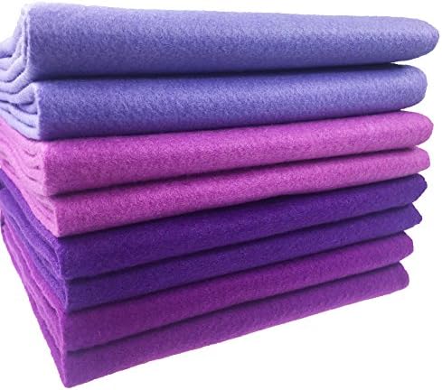 4pcs Thick 1.4mm Soft Felt Fabric Sheet Assorted Color Felt Pack DIY Craft Sewing Squares Nonwoven Patchwork (92x90cm Purple) by flic-flac