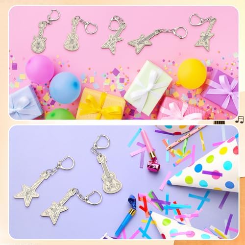 RattanView 24 Pcs Guitar Craft Keychains DIY Keychain, 12 Styles - Image 6
