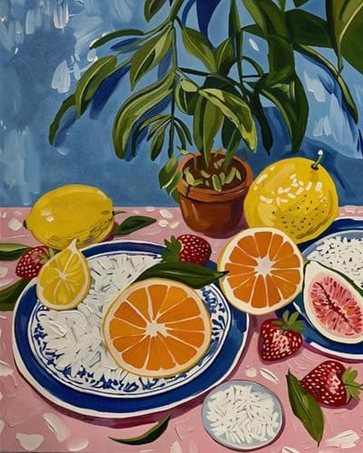5DDIYART Paint by Numbers for Adults Beginner,Citrus Lemon Fruit Paint by Number Kits on Canvas Without Framed,Paint by Easy Acrylic Painting Home Wall Decor 16x20inch by Unknown