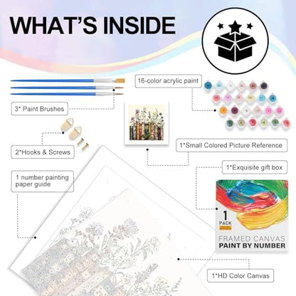 Yezavesu Book Framed Paint by Numbers Kit for Adults Beginner - Image 4
