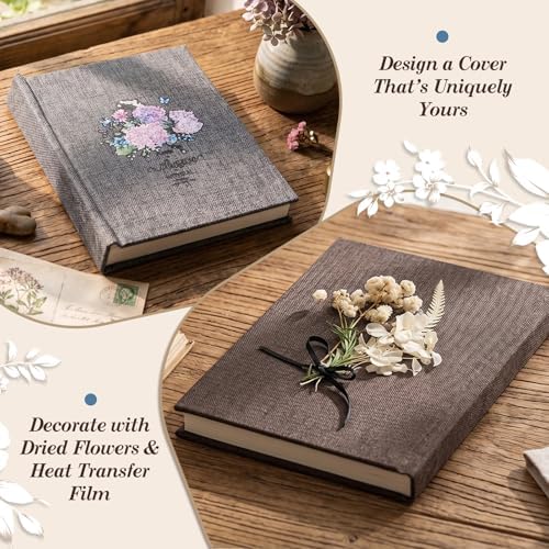 Ecoofor Bookbinding Kit for Beginners, 167 PCS 4 Pack Book Making Kit with A5 Paper, Book Cloth, Awl & Tools, Pressed Flowers & Heat Transfer Film, Gift-Ready Box with Video Tutorials - Image 4