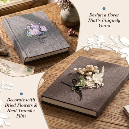 Ecoofor Bookbinding Kit for Beginners, 167 PCS 4 Pack Book Making Kit with A5 Paper, Book Cloth, Awl & Tools, Pressed Flowers & Heat Transfer Film, Gift-Ready Box with Video Tutorials - Image 4
