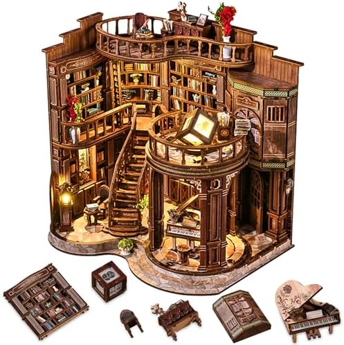 Roroom DIY Miniature House Kit, Dreamy Book Hall Book Nook Kit by Roroom