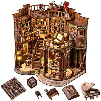 Roroom DIY Miniature House Kit, Dreamy Book Hall Book Nook Kit by Roroom