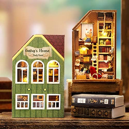 Mini 3D Wooden Doll House Craft Model with LED,DIY Miniature and Furniture Dollhouse Kit,Creative Room Idea for Valentine's Day Birthday Gift (Gary's Collection Room) - Image 2