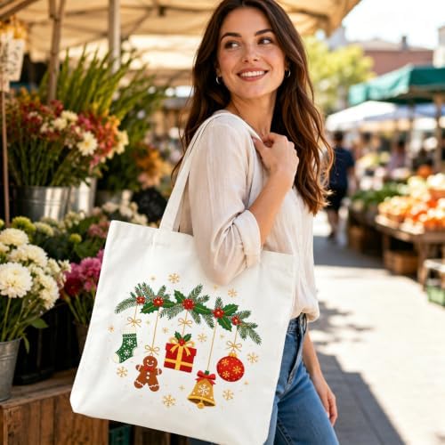 Nuberlic Christmas Embroidery Tote Bag Kit for Beginners - Image 3