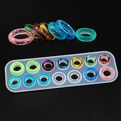 Woohome 15 PCS Resin Silicone Mould for Ring Bracelet Jewelry Casting With Plastic Droppers - DIY Epoxy Craft Making - Image 4
