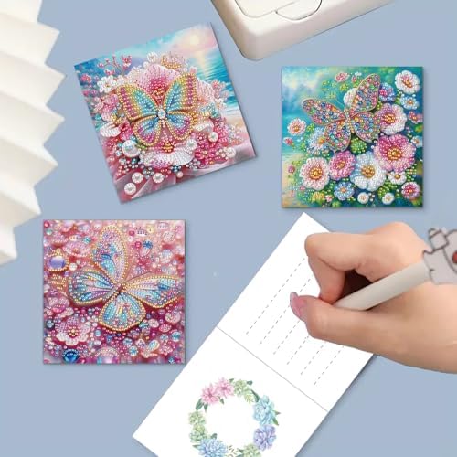 MaiYiYi 6 Pack DIY Butterfly Diamond Art Greeting Cards Kit - Image 3