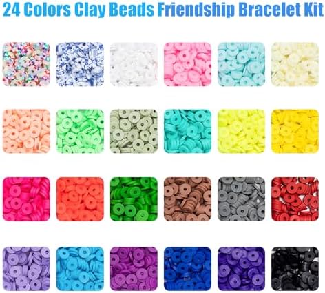 Ybxjges Clay Beads Bracelet Making Kit, 3800Pcs Polymer Flat Beads for Jewelry Making Heishi Beads for Friendship Bracelet Kit with Charm Kit for DIY Crafts Gifts for Girls Age 6-12 - Image 2