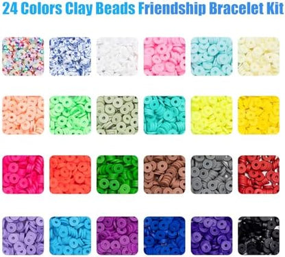 Ybxjges Clay Beads Bracelet Making Kit, 3800Pcs Polymer Flat Beads for Jewelry Making Heishi Beads for Friendship Bracelet Kit with Charm Kit for DIY Crafts Gifts for Girls Age 6-12 - Image 2