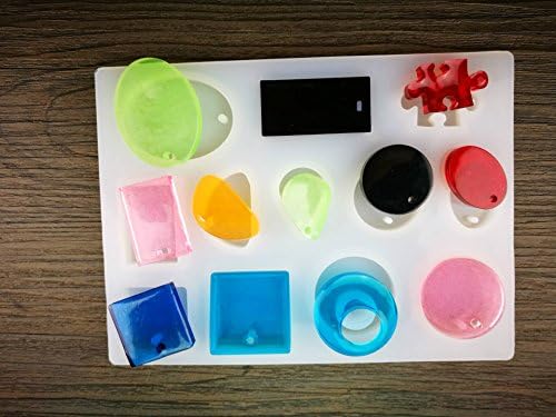 Clear UV Resin Odor Free 500g + 4 Silicone Molds for Earrings Pendants Necklaces DIY + 15 Colors Inks Liquid Pigments 12 Glitter Powder Holo Sequins 12 Glassine, Resin Crafts Jewelry Making Kit - Image 6