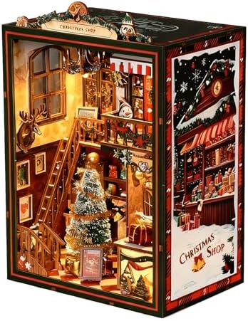 Christmas Book Nook Kits for Adults - with LED Light & Music Box for Xmas by Unknown