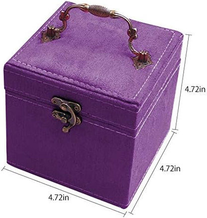 2 Layers Sewing Kits with Vintage Box Sewing Accessories Supplies Kits for Adults Kids Beginner Travel Sewing Basket Metal Handle Purple - Image 4