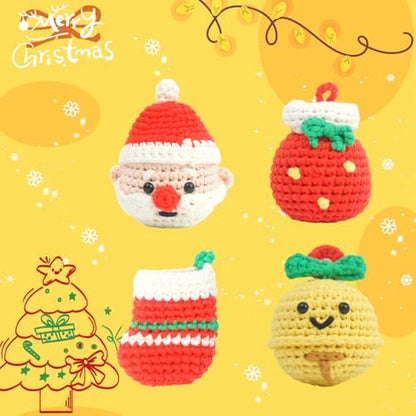 minimal beee Beginner Crochet Kit for Christmas– 4-Piece Santa & Stockings Set with Easy Peasy Yarn, Ergonomic Crochet Hooks, Video Tutorials, DIY Holiday Decor for Adults - Image 2
