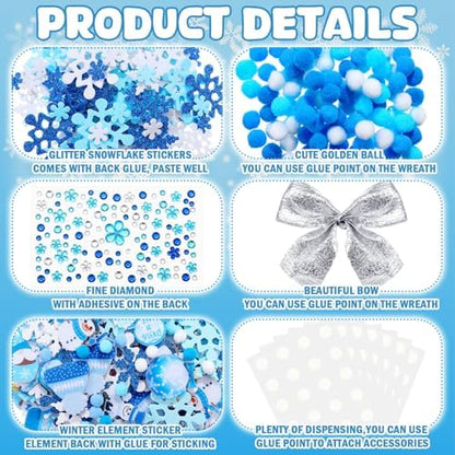Moucuny 620/600 Pcs Christmas Winter Wreath Crafts, Let It Snow, Classic - Image 5