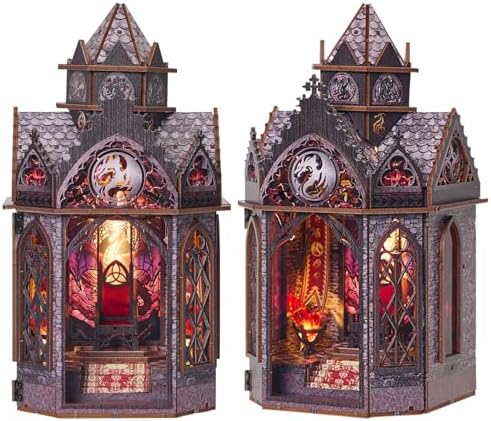 Roroom DIY Miniature House Kit, Gothic Dragon Tower Dollhouse Kit by Roroom
