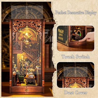 OZJAY Book Nook Kit, Magic Castle Bookstore 3D Wooden Puzzles for Adults - Image 4