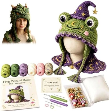 Fantasy Hood Hat DIY Crochet Kit Series for Beginners (Frog) by Unknown